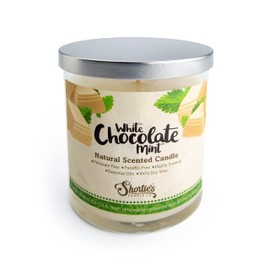 White Chocolate Mint Scented Natural Soy Candle, Essential Fragrance Oils, 100% Soy, Phthalate & Paraben Free, Clean Burning, 9 Oz.