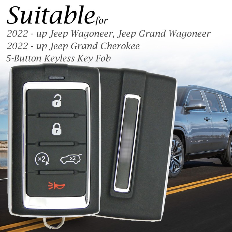 Vitodeco Genuine Leather Smart Key Fob Case Compatible with Jeep