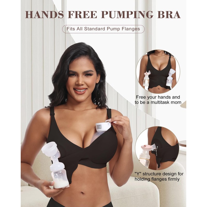 As Fairy Wireless Seamless Pumping Bra Hands Free Nursing Bra