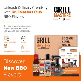 Grill Masters Club Flavor Game Strong​ BBQ Box | Premium BBQ Spices Sauces, and Seasoning for the Ultimate Grill Master | Essential for Cooking, Grilling, and Smoking | Perfect Grill Gift for Men & Women