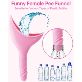 Liuwat Female Urinal Set, Portable Pee Device, Reusable Pee Funnel & Pee Cloth with Carry Bag Silicone She Pee for Women Stand to Pee Camping Outdoor Travel Gear
