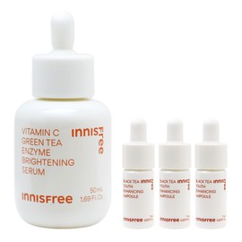 Innisfree Vita C Green Tea Enzyme Blemish Toning Serum Large Capacity 50ml+ (Add 3 Black Tea Ampoules 7mlx) / 이니스프리 비타C 그린티 엔자임 잡티 토닝 세럼 대용량 50ml+(블랙티 앰플7mlx3개 추가)