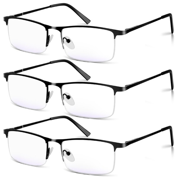 WEIMELTOY 3 Pack Blue Light Blocking Reading Glasses for Men,