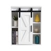 5-Tier Wall Mounted Bathroom Cabinet, White Storage Organizer, Adjustable Door,