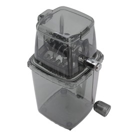 Leopacat Hand Crank Ice Crusher, Manual Hand Crank Operated Breaker, Portable Chopper Transparent Stainless Steel Breaker Making Drinks Machine for Fast Coarse Shaved Fine Chips Ho (Gray)