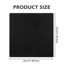 CANCYCC Microfibre Drying Cloth, Pack of 6 Premium Waffle Cloth, 20 x 20 cm, Black Cleaning Cloths, Absorbent Cleaning Cloths, Ideal for Car, Glass, Kitchen, Tableware, Bathroom