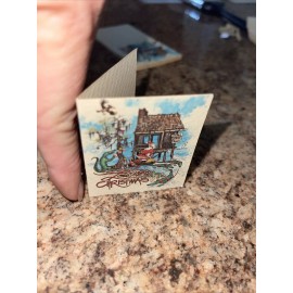 10 Vintage Louisiana Christmas Card Tags Santa Swamp Alligators NEW Cajun