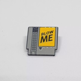 Blow Me Funny Retro Video Game Cartridge Novelty Brooch Enamel Lapel Pin