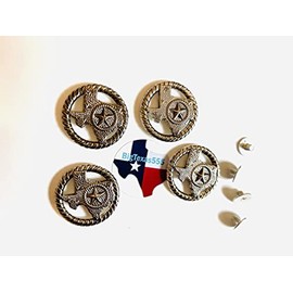 Sureg Texas Conchos Various Designs for Leather Products and Art and Craft Pack of 4 (Braided Rope Texas with Star Copper Looks 1 1/4)