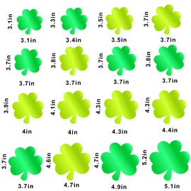 JarThenaAMCS 16Pcs St. Patrick's Day Refrigerator Magnet Green Foil Shamrock Metallic Fridge Magnetic Sticker Green Irish Clover Garage Magnet for Irish Holiday Locker Metal Door Car Decor
