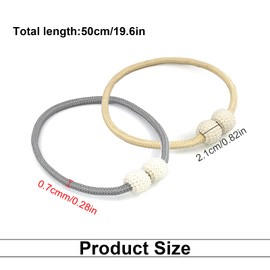 LINTRA Pack of 4 Curtain Tiebacks, Magnetic Design Curtains Tie, Grey and Beige Curtain Holders, Exquisite Tiebacks for Curtains, for Bedroom, Living Room, Office