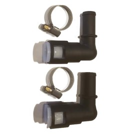 (Set of TWO) UPGRADED 800-416 Stronger than OEM Heater Core Coolant Hose Quick Disconnect 90 Degree Elbow Connectors w/Clamps ONLY FITS: 5/8" Tube and 5/8" Heater Hose.