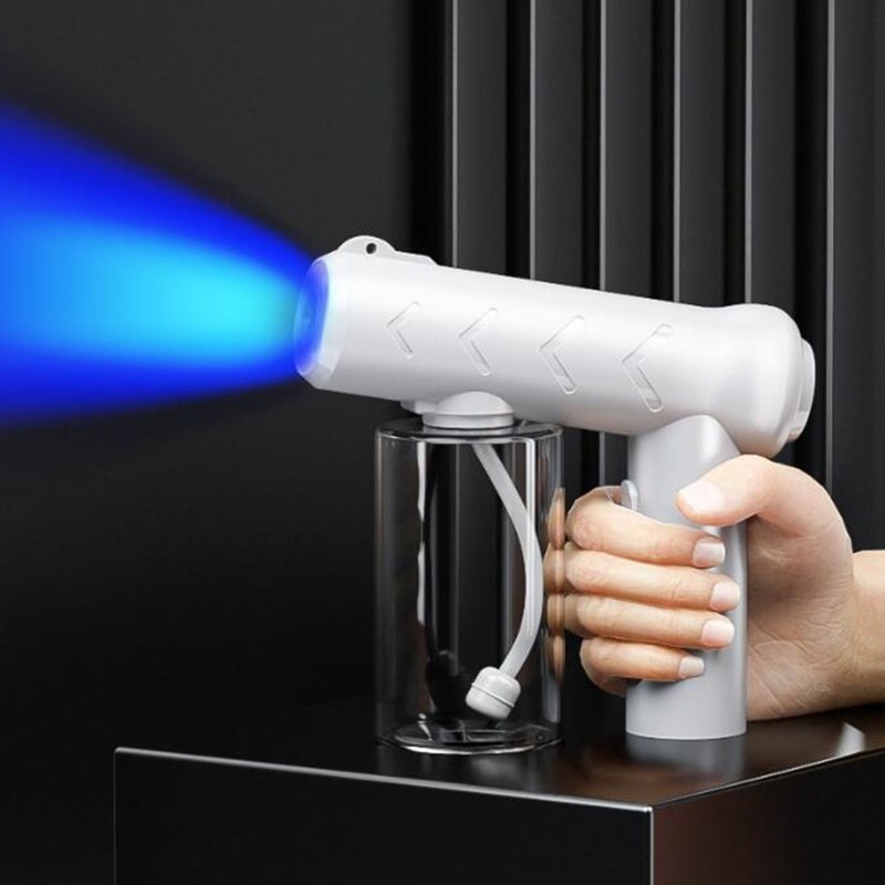 Nano Cleaning Sprayer Rechargeable Blue Light Portable Handheld Alcohol Atomizer