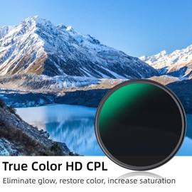 GREEN.L 52mm Polarizing Filter, True Color HD CPL Filter with Multi Resistant Nano Coated for Camera Lens
