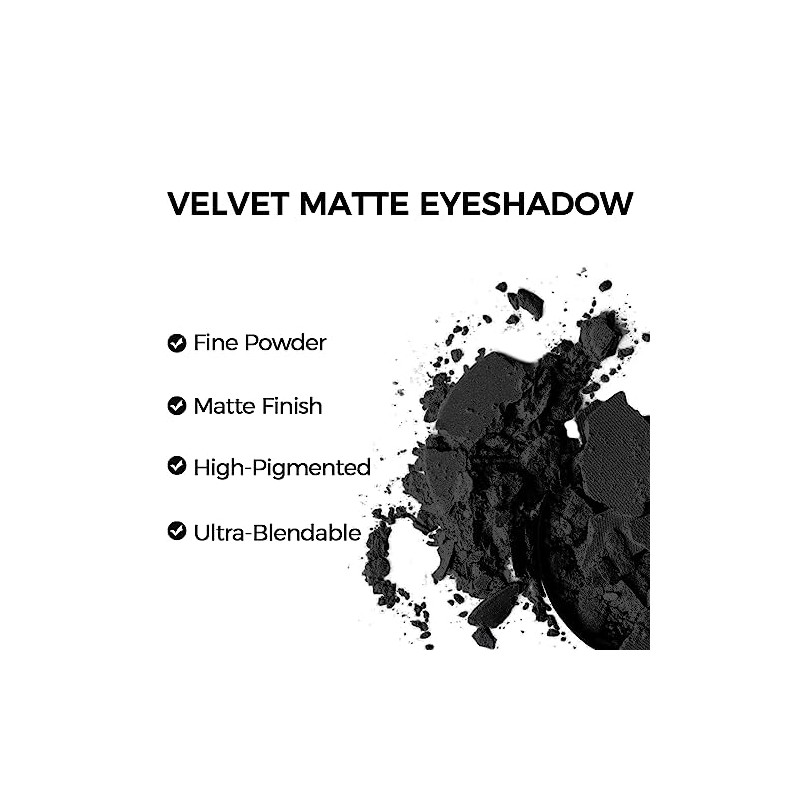 Erinde Paleta de sombra de ojos Mate Single Negro, 202
