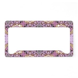 CafePress Pink Bohemian Floral Mandala License Plate Holder Aluminum License Plate Frame, License Tag Holder