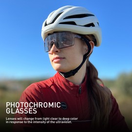 SCVCN Cycling Glasses, Self-tinting for Men and Women, Photochromic Sports Sunglasses, Clear Road Bike Glasses, TR90 Frame, Fast Cycling, MTB Cycling Glasses with UV400 Protection, Sports Glasses for