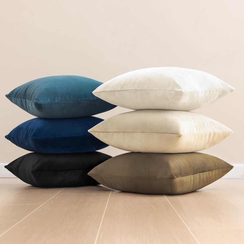 Phantoscope Pack of 2 Velvet Decorative Throw Pillow Covers Soft