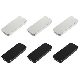 Operitacx 6Pcs Small Metal Tin Boxes Rectangular Sliding Lid Tin Boxes Slide Top Tin Containers for Candles Candies Jewelry Crafts Pills Lip Balm Storage