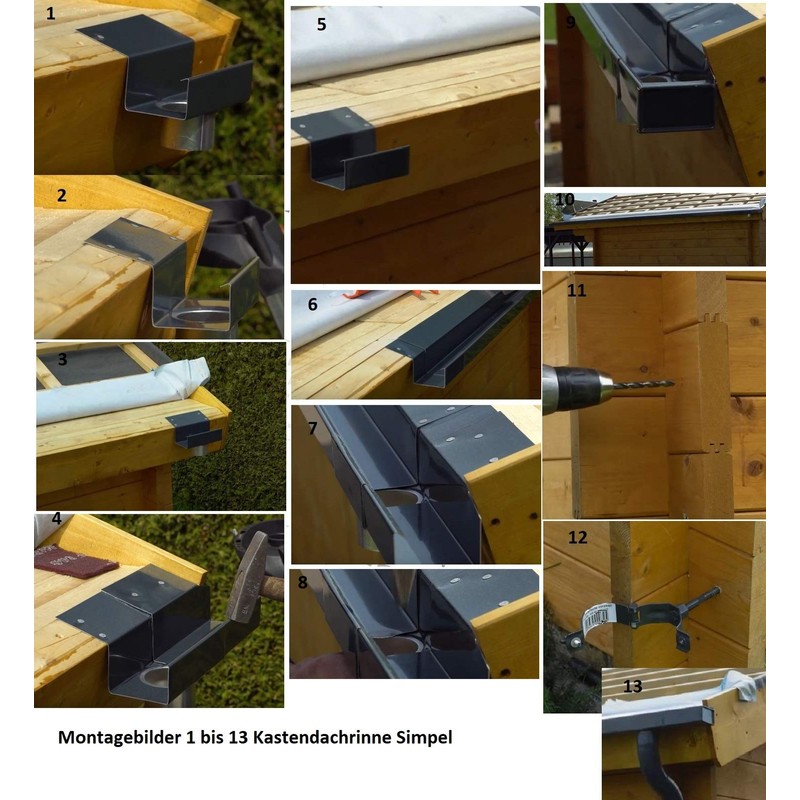 Trobak Simple Box Gutter 2 Metres Aluminium Natural Includes Mounting