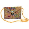 Craft Trade Rajasthani Mini Clutch Bags for Women Indian Jaipuri Art Clutch Handbag for Women Hand Embroidered Clutch Shoulder Bag for Wedding Party and Gifts, yellow