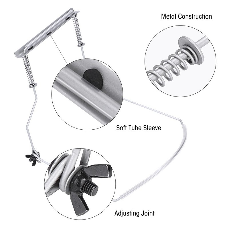 Alomejor Harmonicas Neck Holder Adjustable Metal 10 Holes Harmonica Neck