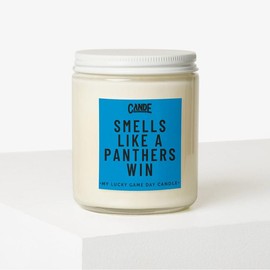 Smells Like a Football Win Scented Candle - 8oz and  16 oz Eco-Friendly Soy Wax House Candle for Game Day Decor & Gift - Long Lasting 100 Hours Burn Time:_Panthers_Sugar Cookie