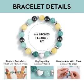 Natural Stone Retirement Gifts for Women 2025 Coworker Leaving Gifts, Bracelet You Will Be Missed Farewell Going Away Goodbye Gifts Message Card for Coworker Friends Manager Boss Teacher Employee