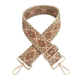 Whakano Colourful Woven Adjustable Shoulder Strap Bag Strap Wide 5 cm, for Men and Women, Adjustable Length 75-130 cm Shoulder Strap, DIY Accessories for Bag, Golden Buckle, Matcha Green