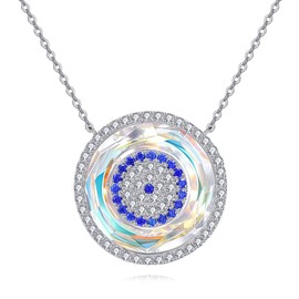 AXELUNA Eye of Evil Necklace Silver for Women