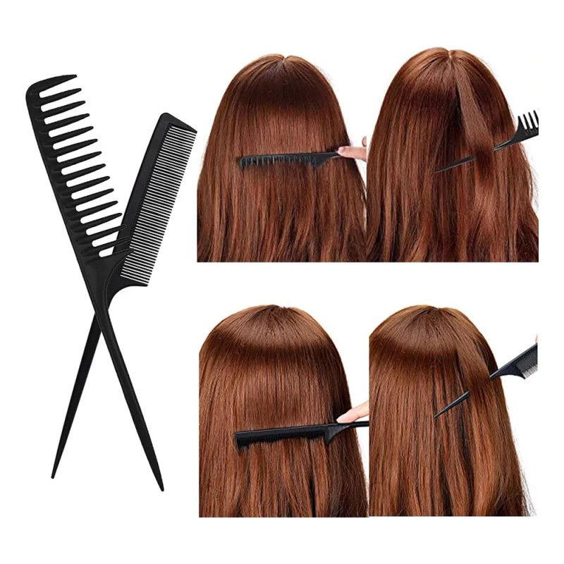 10 Piezas Peines Para Barbero Estilista Profesional Negro
