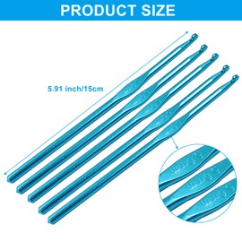 Cionyce 6 Pack h/8 5mm Aluminum Crochet Hook, US Size H (Size 8) Crochet Needle for DIY Craft Yarn Knitting Needles