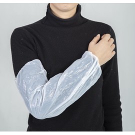 Ez Smile Disposible Waterproof Oversleeves Protector (100pcs), Oilproof Arm Sleeves Covers, White Cook Butcher Sleeve, Forearm Protection for Dish Washing, Cooking, Gardening