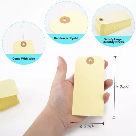 SallyFashion Blank Shipping Tags 120 PCS 4 3/4 X 2 3/8 Inches Manila Hang Tags