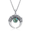 Corato Moonstone Necklace for Women Turquoise Crescent Moon Necklace Sterling