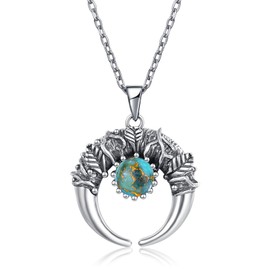 Corato Moonstone Necklace for Women Turquoise Crescent Moon Necklace Sterling silver Turquoise Jewelry Gift for Her