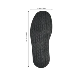 Full Soles, 1 Pair of Full Soles, 12.8 Inches Long, 5.1 Inches Wide, Non-Slip Full Soles, Noise-Reducing Shoe Rubber Sole for Replacing or Adding Thin Shoe Soles (Black)