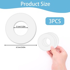 3 Pack 816.418.00.1 Toilet Flush Valve Seal Ring Compatible with Geberit Replacement Flush Valve Base Sealing Washer Silicon Clear Washers Repair Rubber Seal Diaphragm Washer Toilet Cistern Seal