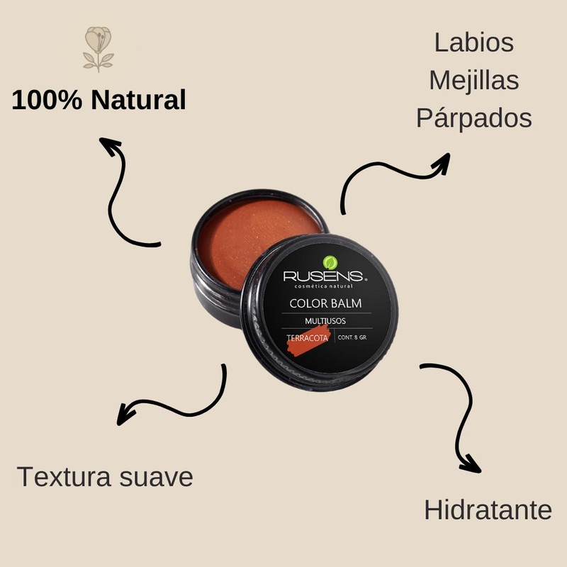 Rusens - Rubor Multiusos Natural, Cremosos, nutre, hidrata y da