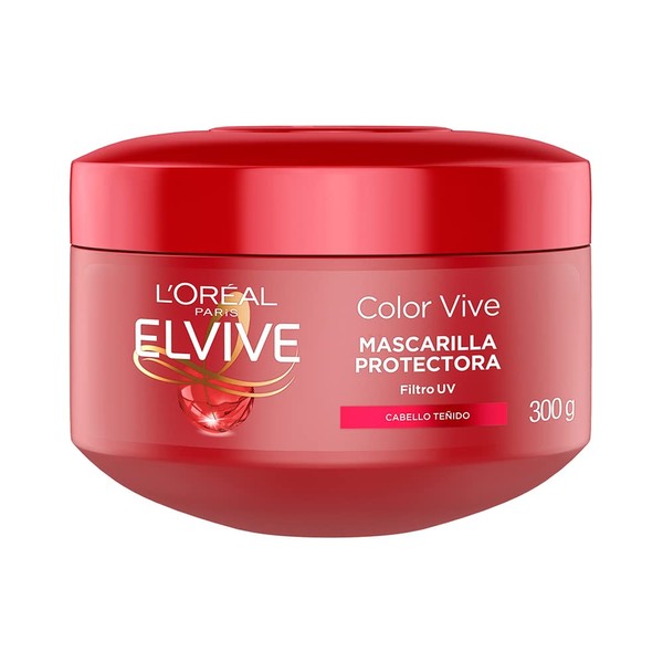 L'Oréal Paris Mascarilla para Cabello Teñido, Vive Elvive, 300 ml