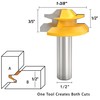 45 Degree Lock Miter Router Bit 1/2 Inch Shank, 3-Piece