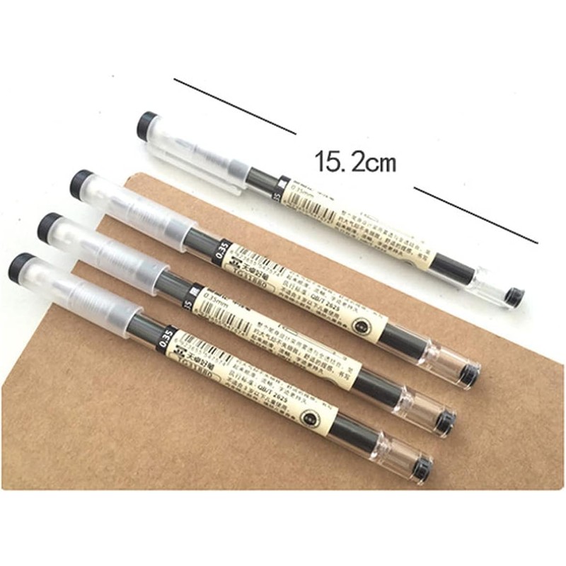 DPWOUM 3Pcs Black Japanese Gel Pen 0.35mm Ink Pen Maker
