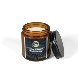 Scented Soy Candle (Multi-Size, Amber Jar) - Color: Amber, size: 4oz, scent: White Sage + Lavender