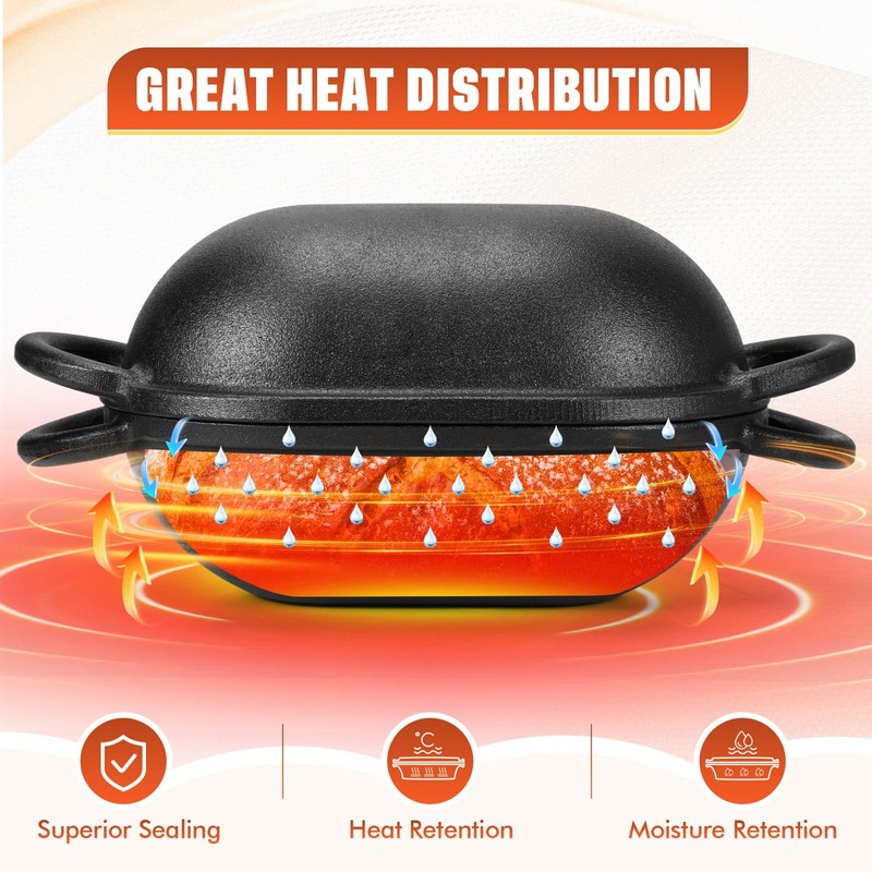 Maxdot 4qt Dutch Oven with Lid Enameled Cast Iron Sourdough