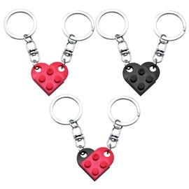 YSJCHEBS 3 Pieces Puzzle Keychain,Women Keychain,Car Keychain,Cute Women Car Accessories,Handbag Charm Accessories,Car Key Fob Purse, red