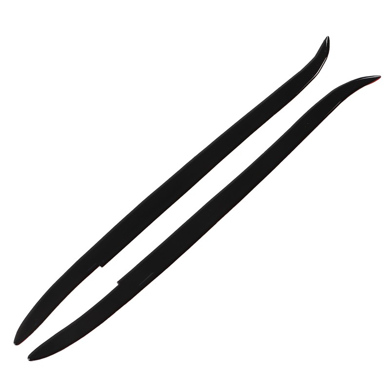 2 Pcs Headlight Eyebrow Glossy Black Trim Front Left Right
