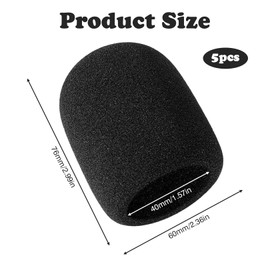 Pack of 5 Pop Protection Microphone, Microphone Wind Protection Foam Cover Muff, Anti-Bruit Pop Protection for Microphone Foam for Microphone, Hand Microphone Pop Filter Wind Protection for Muffs