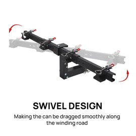 Dual Trash Can Hauler Hitch, Adjustable Wheeled Garbage Can Towing Trailer Hitch, Trash Can Transporter Hauling Hitch for Truck//ATV/UTV/Lawn Tractors/Trailer with 2" Hitch Receiver