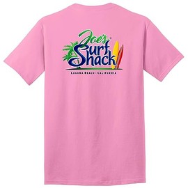 Joe's USA Surf Shack Original Logo Cotton T-Shirt - Small (Candy Pink)