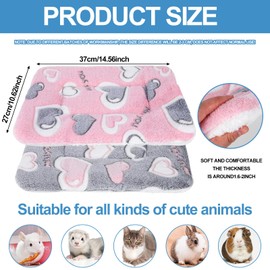 CECOMBINE 2 Pcs Guinea Pig Bed Mat Washable, 35x27cm Small Animal Plush Bed Mat, Warm Winter Bed Pad for Indoor, Guinea Pig Pee Pads, Bedding for Bunny Hamster